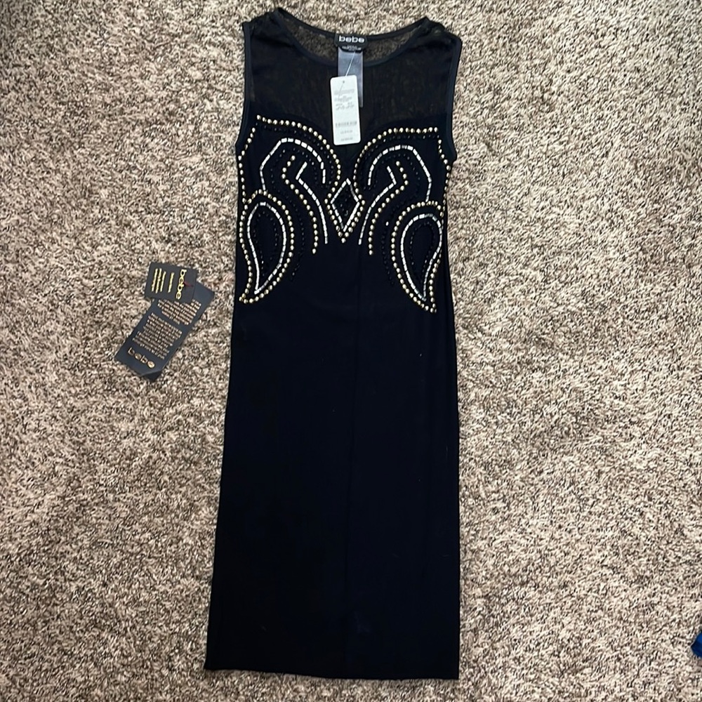 Bebe NEW Beaded Bodycon Dress